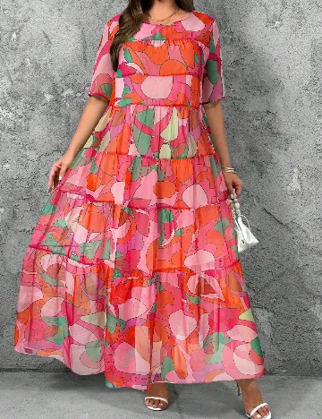 Rochie lunga SHEIN CURVE, mix culori