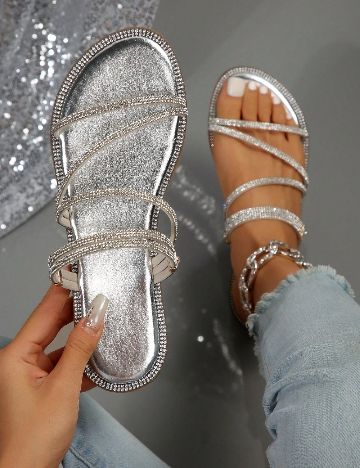 Slapi SHEIN, argintiu