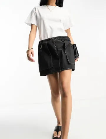 Rochie scurta ASOS, alb/negru