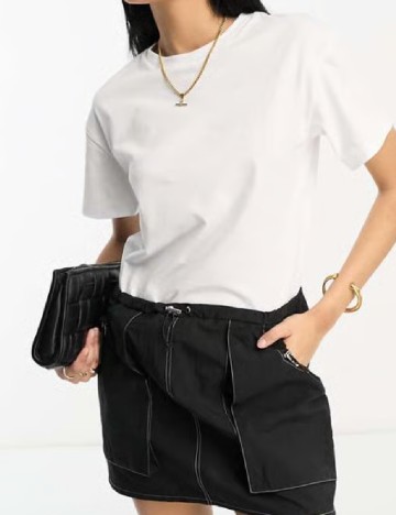 Rochie scurta ASOS, alb/negru