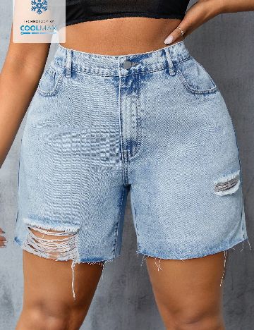 Pantaloni scurti SHEIN CURVE, albastru