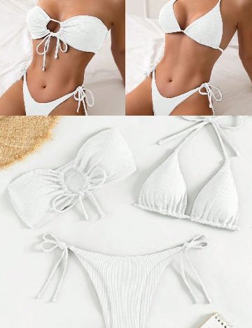 Costum de baie SHEIN, alb