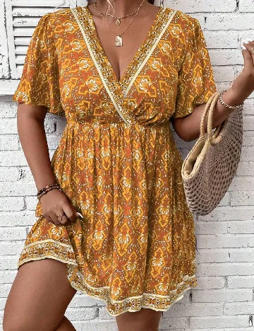 Rochie scurta SHEIN CURVE, portocaliu