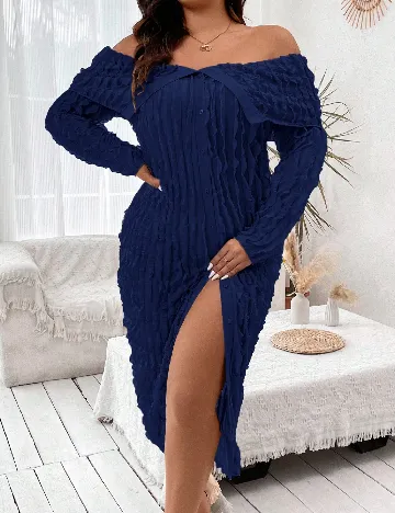 Rochie medie SHEIN CURVE, bleumarin