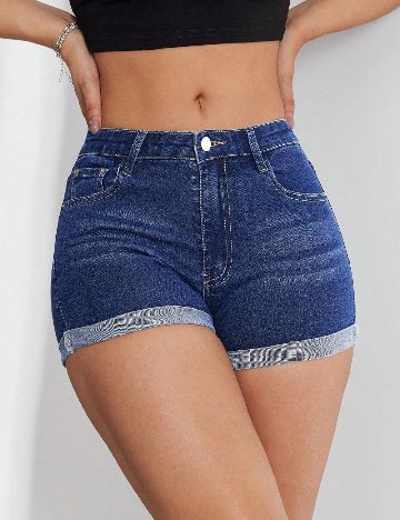 Pantaloni scurti SHEIN, albastru