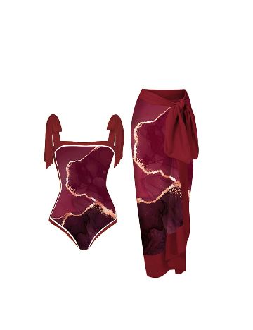 Costum de baie SHEIN, visiniu