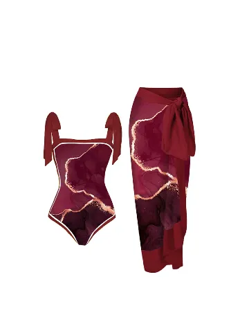 Costum de baie SHEIN, visiniu