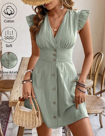 Rochie scurta SHEIN, verde