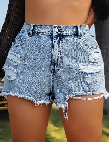 Pantaloni scurti SHEIN CURVE, albastru