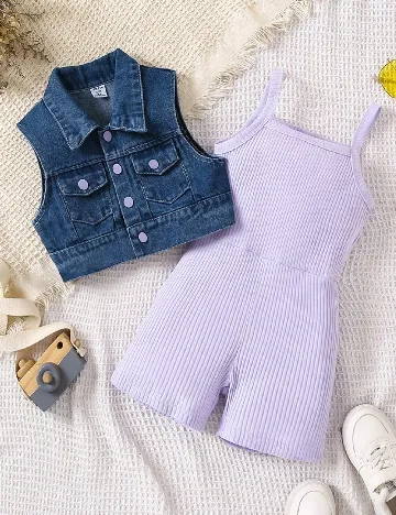 Compleu Shein Kids, albastru/mov