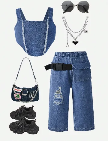 Compleu Shein Kids, albastru