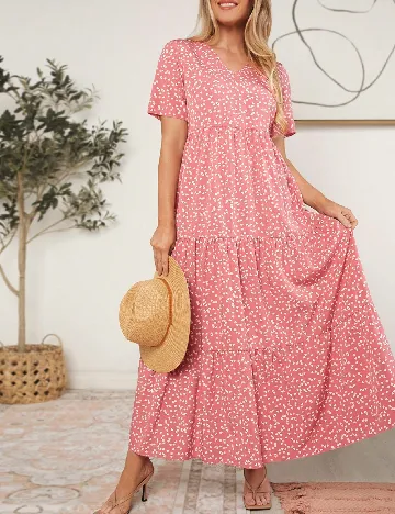 Rochie medie SHEIN, roz/alb