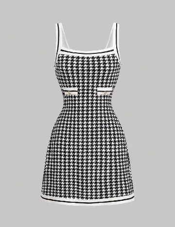 Rochie scurta SHEIN, alb/negru