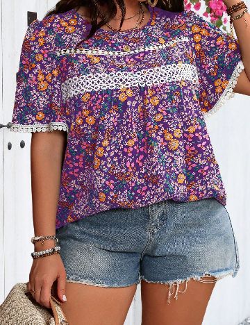 Bluza SHEIN CURVE, floral