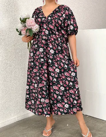 Rochie lunga SHEIN CURVE, floral print