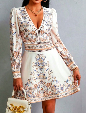 Rochie scurta SHEIN, crem