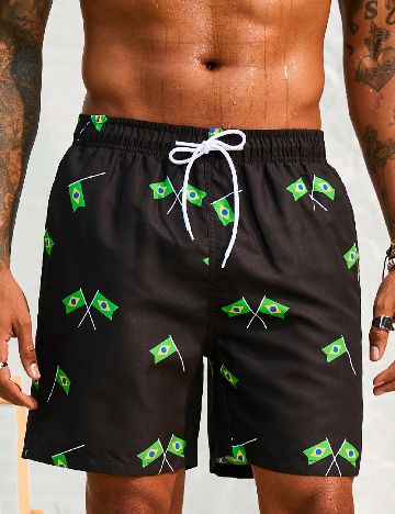 Short de baie SHEIN, negru