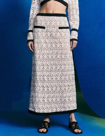 Fusta SHEIN, alb/maro