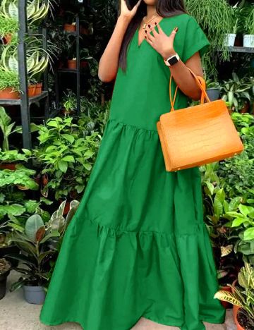 Rochie lunga SHEIN CURVE, verde