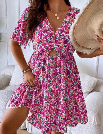 Rochie scurta SHEIN CURVE, mix culori