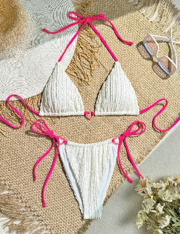 Costum de baie SHEIN, ecru