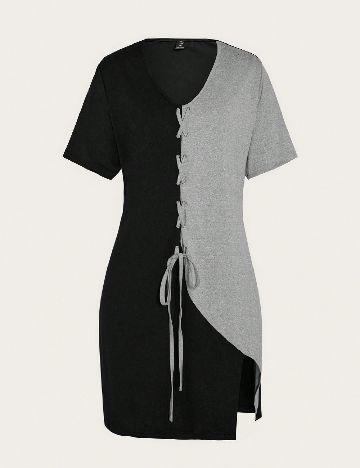 Rochie scurta SHEIN CURVE, gri/negru