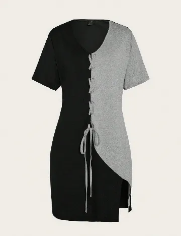 Rochie scurta SHEIN CURVE, gri/negru