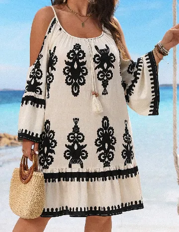 Rochie scurta SHEIN CURVE, ecru