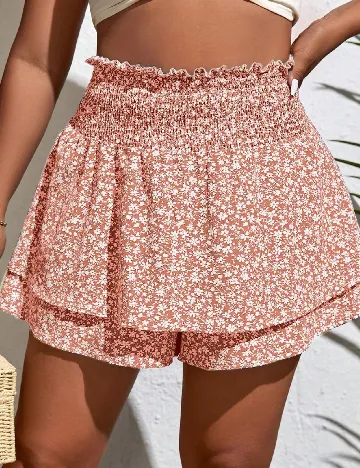 Pantaloni scurti SHEIN CURVE, somon
