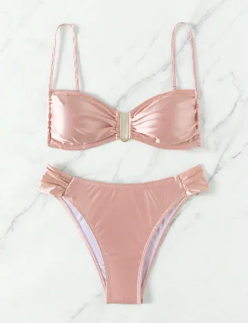 Costum de baie SHEIN, roz pudra