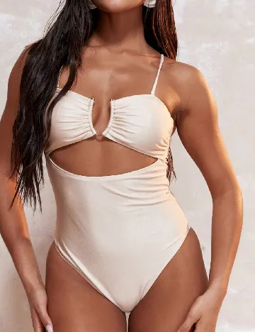Costum de baie Missguided, crem