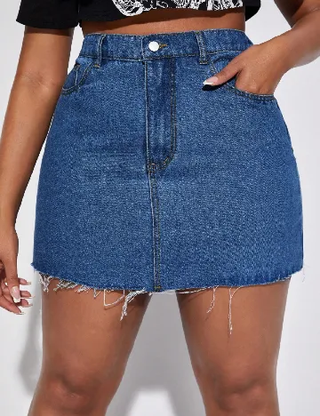 Fusta SHEIN CURVE, albastru