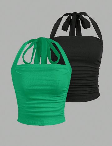 Set topuri 2 bucati SHEIN, mix culori