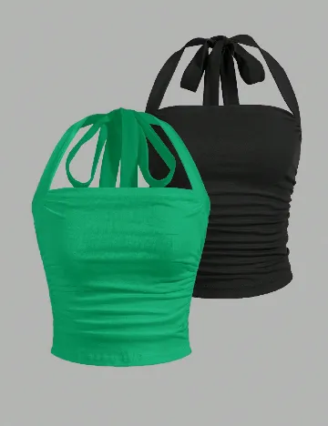 Set topuri 2 bucati SHEIN, mix culori