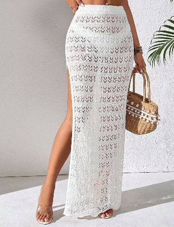 Fusta de plaja SHEIN, alb