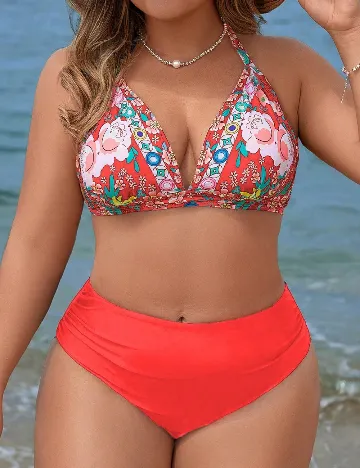 Costum de baie SHEIN CURVE, portocaliu