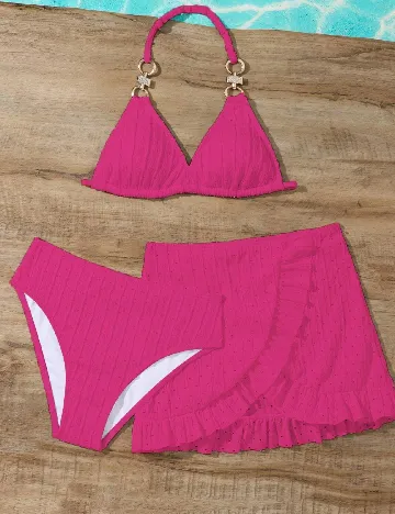 Costum de baie Shein Kids, roz