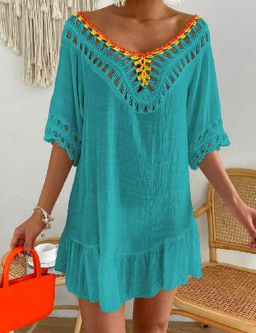 Rochie de plaja SHEIN, turcoaz