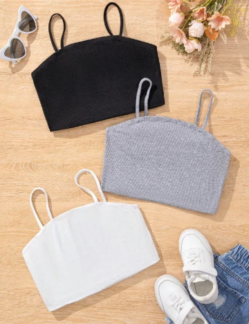 Set topuri 3 bucati Shein Kids, mix culori