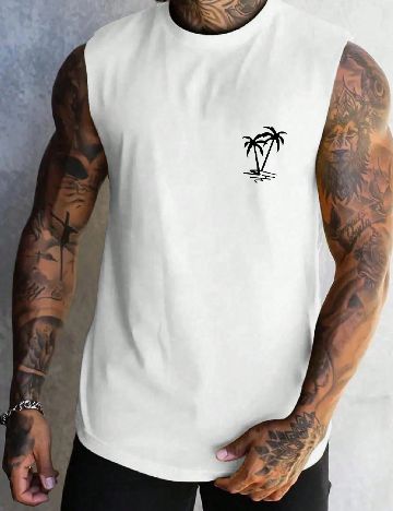 Maiou SHEIN Plus Size Men, alb