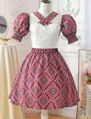 Compleu SHEIN, alb/visiniu