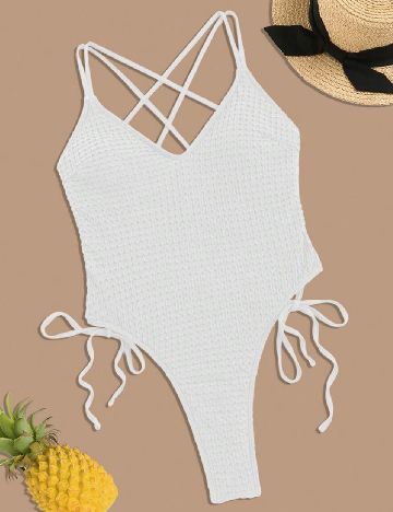 Costum de baie SHEIN, alb