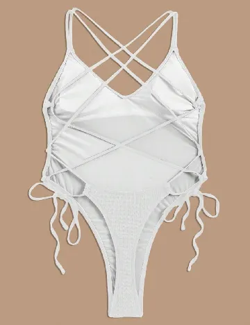 Costum de baie SHEIN, alb