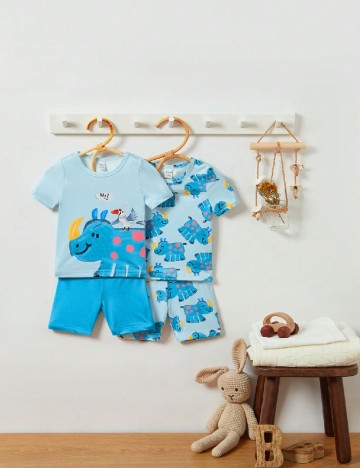 Compleu 2 perechi Shein Kids, albastru