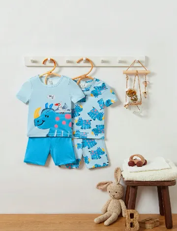 Compleu 2 perechi Shein Kids, albastru