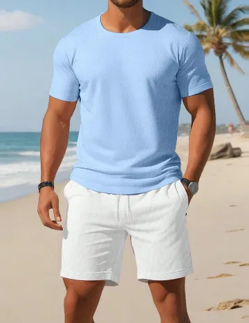 Compleu SHEIN, alb/albastru