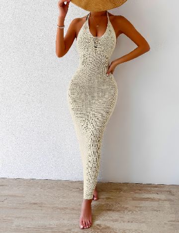 Rochie de plaja SHEIN, crem