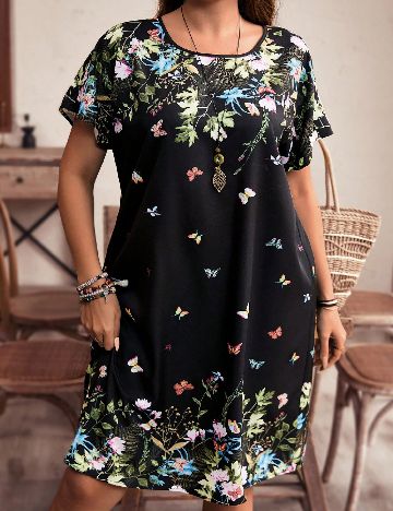 Rochie scurta Emery Rose Curve, negru