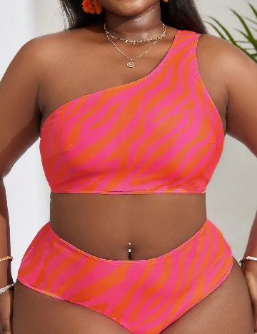 Costum de baie SHEIN CURVE, roz