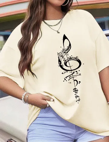 Tricou SHEIN CURVE, galben